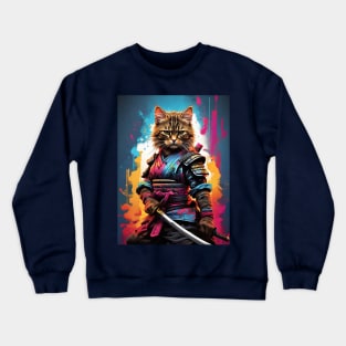 A Fierce Kitten Samurai Crewneck Sweatshirt